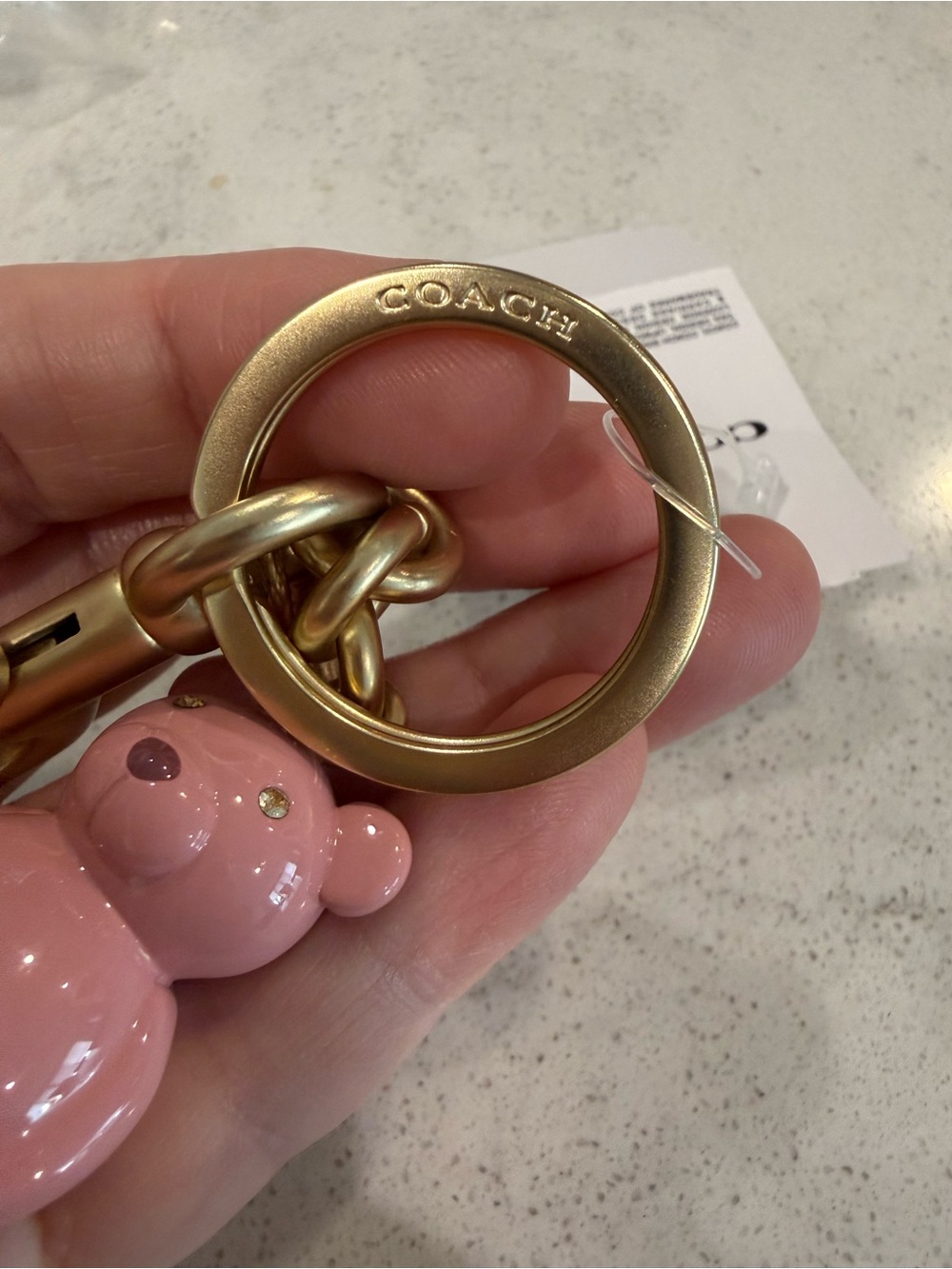 Pink Bear Coach Keychain - Picture 3 of 6
